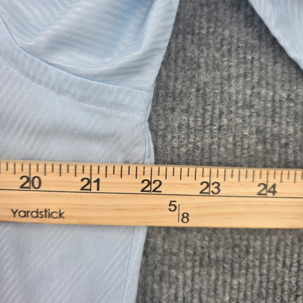 Christian Dior Chemises Mens Vintage Light Blue Textured Stripe Dress Shirt L - Picture 4 of 10